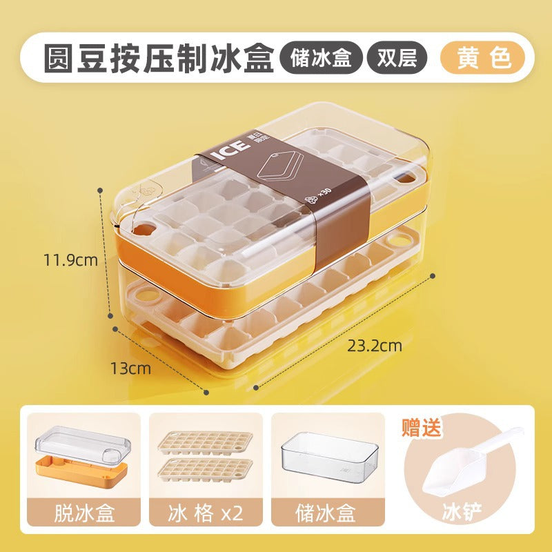 Pressed ice cube mold new summer home food grade ice tray large capacity ice box ice storage artifact mold