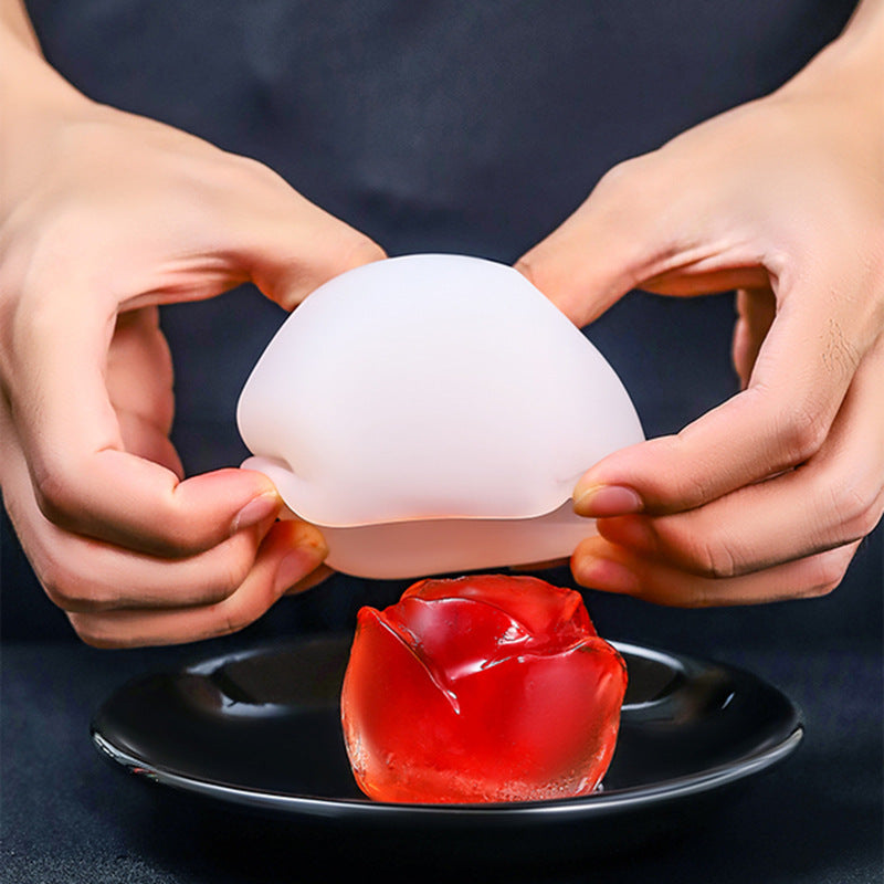 Rose silicone ice cube mold creative ice cream cola coffee foreign wine ice mold rose ice tray ice ball grinder