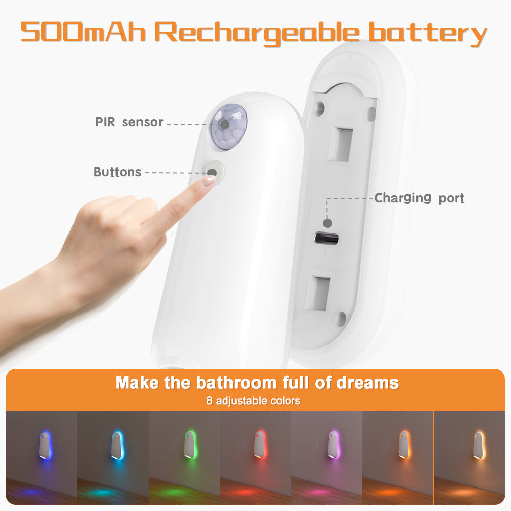 Toilet light projection colorful atmosphere light cross-border toilet sensor abstract nightlight bedroom gift light