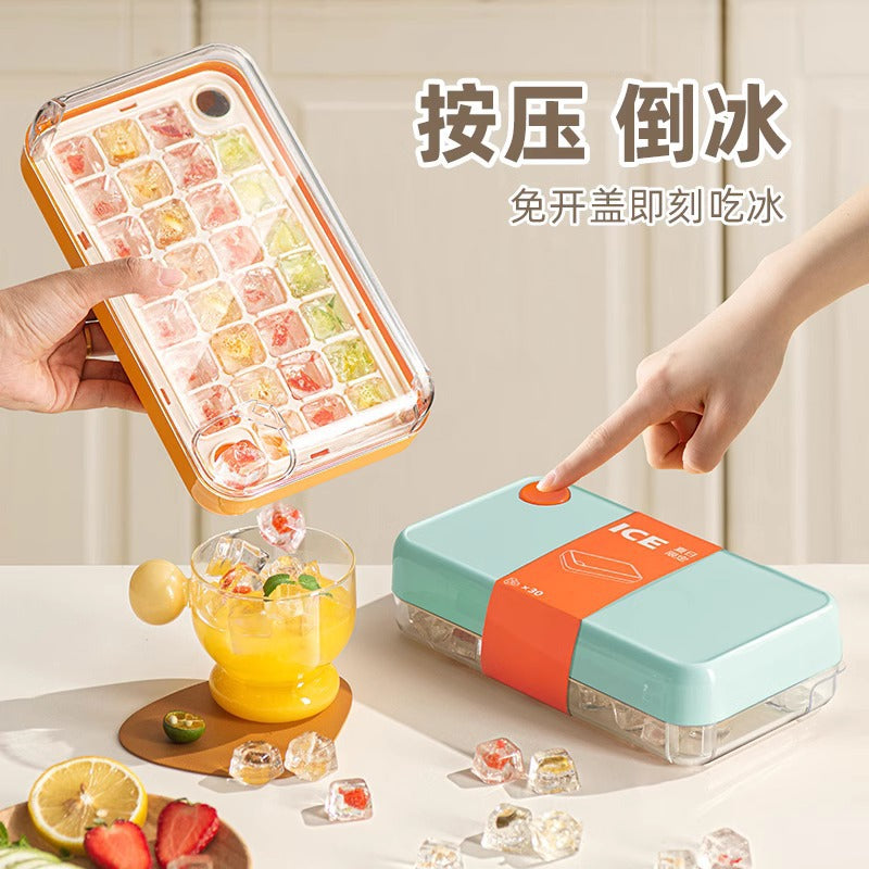 Pressed ice cube mold new summer home food grade ice tray large capacity ice box ice storage artifact mold