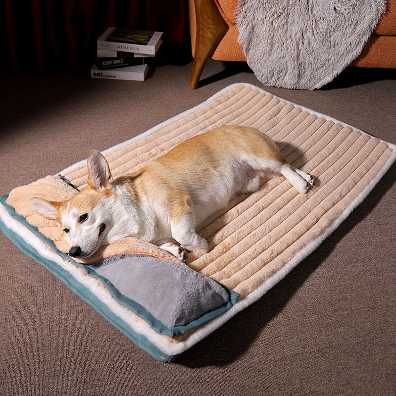 Removable and washable dog mat dog sleeping pad for sleeping in winter warm winter anti-tear and bite mattress kennel pad for pets