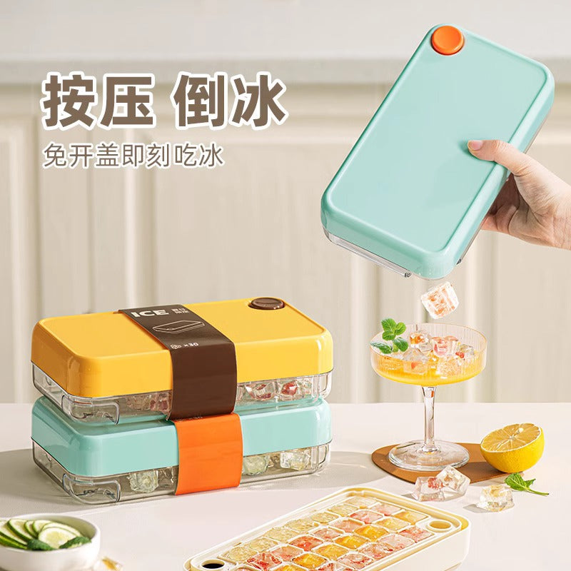 Pressed ice cube mold new summer home food grade ice tray large capacity ice box ice storage artifact mold
